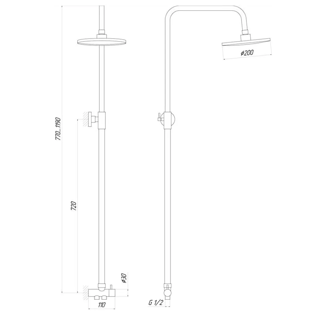 Душевая колонна Globus Lux Lazer GL-BAR-0101, хром- Фото 4